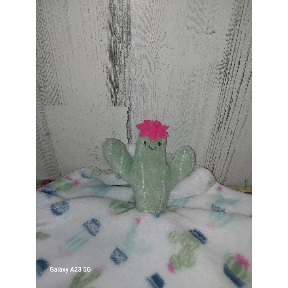 Hudson Baby HB Lovey Baby Security Blanket Plush White Green Cactus 14 x 14 inch